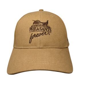 Pheasants Forever Rooster Booster Snapback Hat Tan One Size Adjustable 6 Panel
